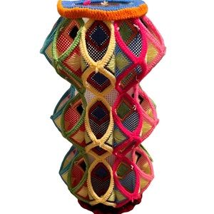 Beautiful handmade (knitting) vase for artificial flowers or plants